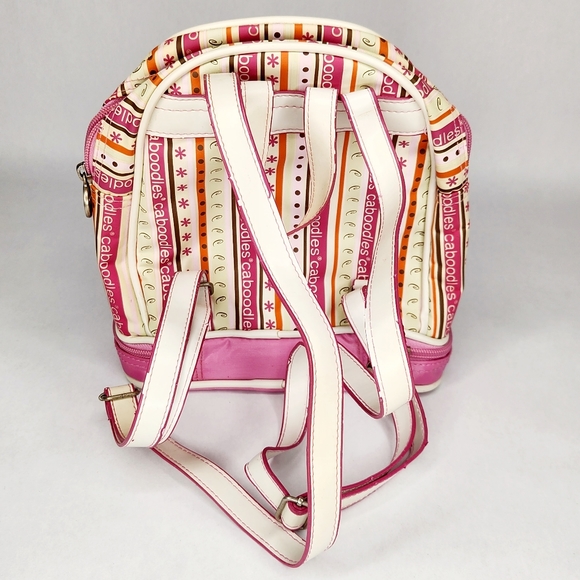 Vintage Caboodles Pink Striped Mini Backpack 80s 90s Makeup Bag - Picture 6 of 9